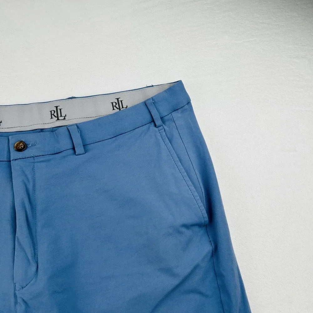 Lauren Ralph Lauren Pants Mens 38x32 Blue Chino Straight Leg Flat Front Cotton